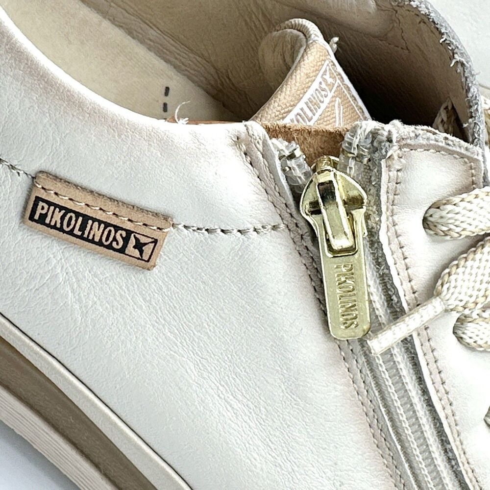 Pikolinos Vigo Zip Up Lace Up Leather Oxford Sneakers in Nata Size 42 EU / US 11 - Picture 10 of 14
